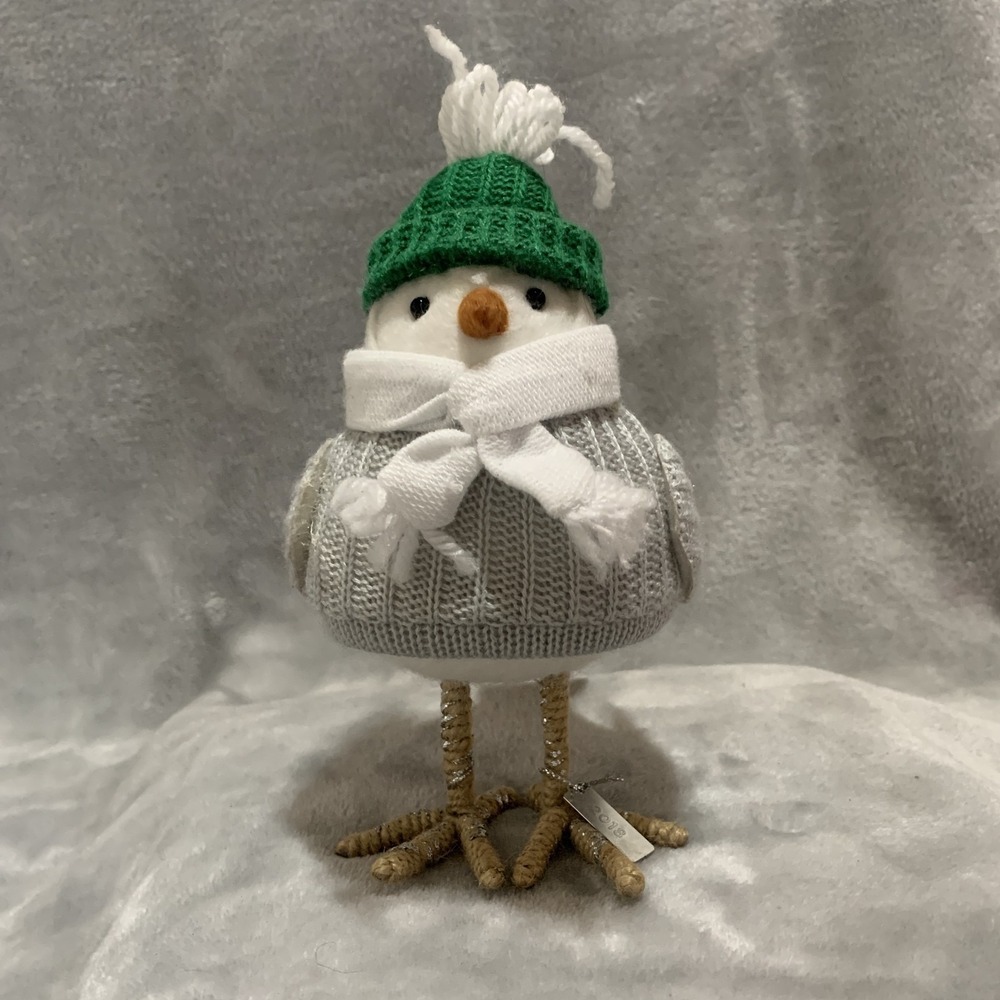 Target Wondershop Juniper Bird Figurine 2018 Grey Sweater Green Hat White